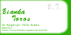bianka toros business card
