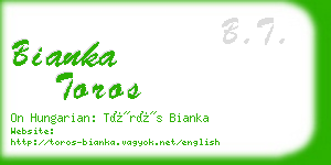 bianka toros business card